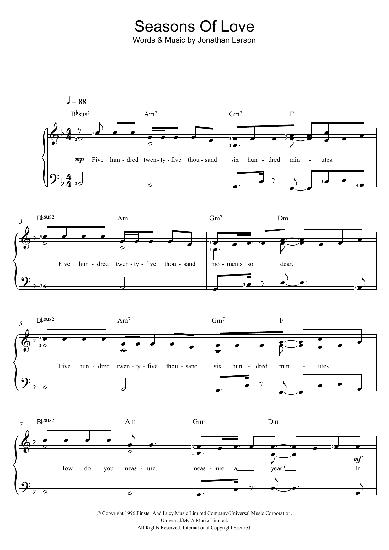 Produktbild zu: Seasons Of Love (from Rent)