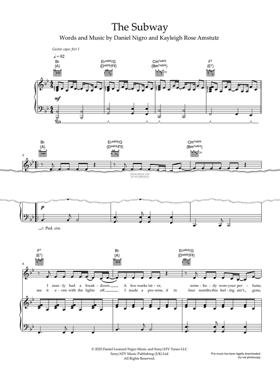 Produktgalerie: Seite 1 von 1 The Subway, Chappell Roan, Gesang, Gitarre, Klavier