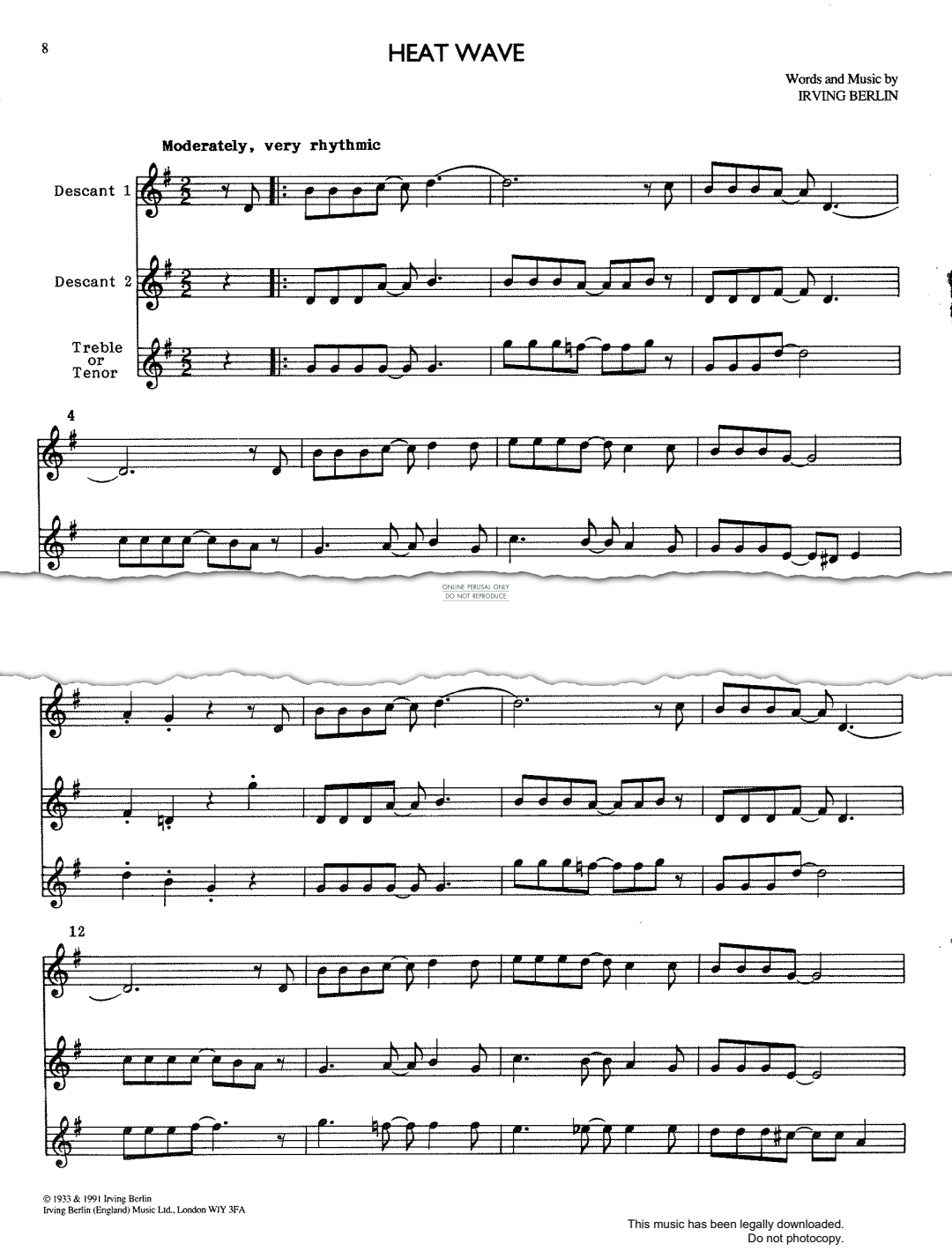 gallery: Heat Wave, Irving Berlin
