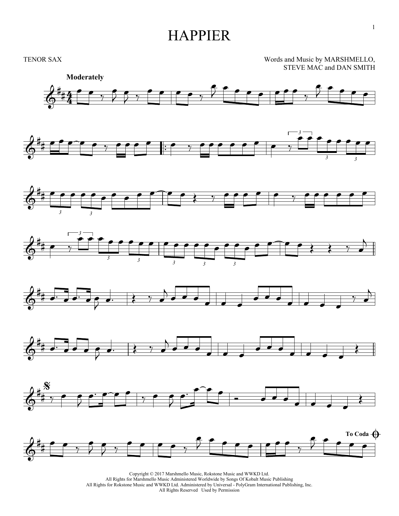 Product gallery: Page 1 of 1 Happier, Marshmello & Bastille