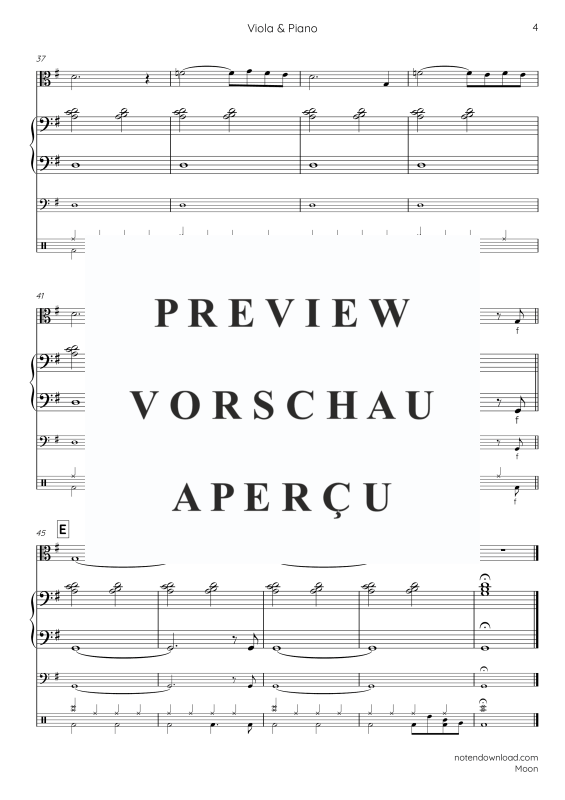 Produktgalerie: Seite 9 von 11 Moon, , Viola und Klavier - E-Bass und Drum Set optional
