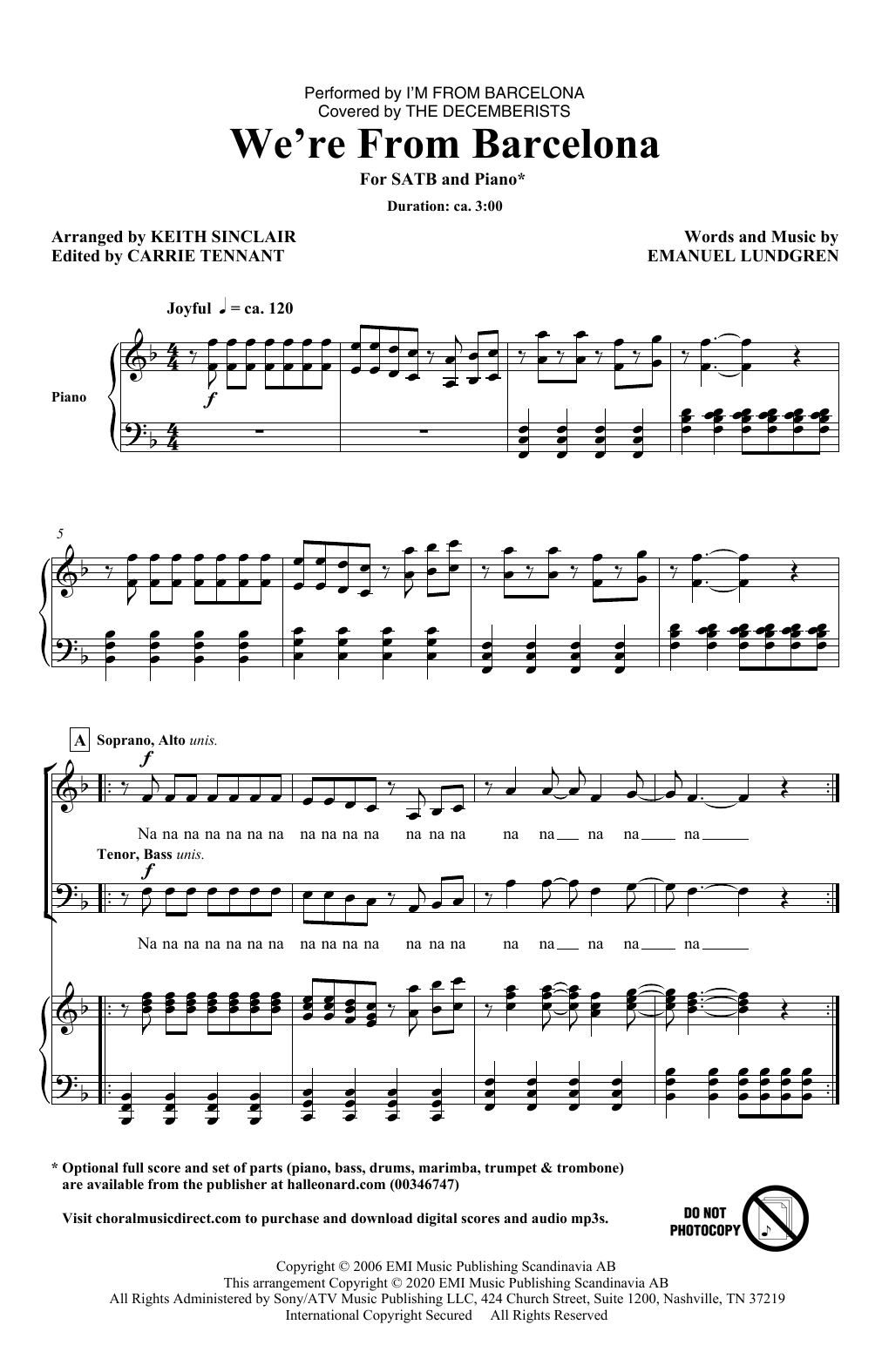 Product picture to: We're From Barcelona (arr. Keith Sinclair)