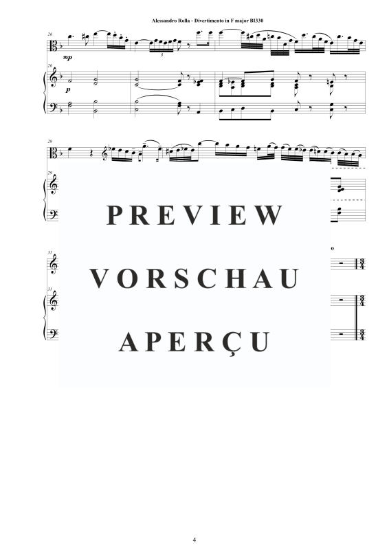 Produktgalerie: Seite 5 von 11 Divertimento in F-Dur BI 330, , Viola und Klavier