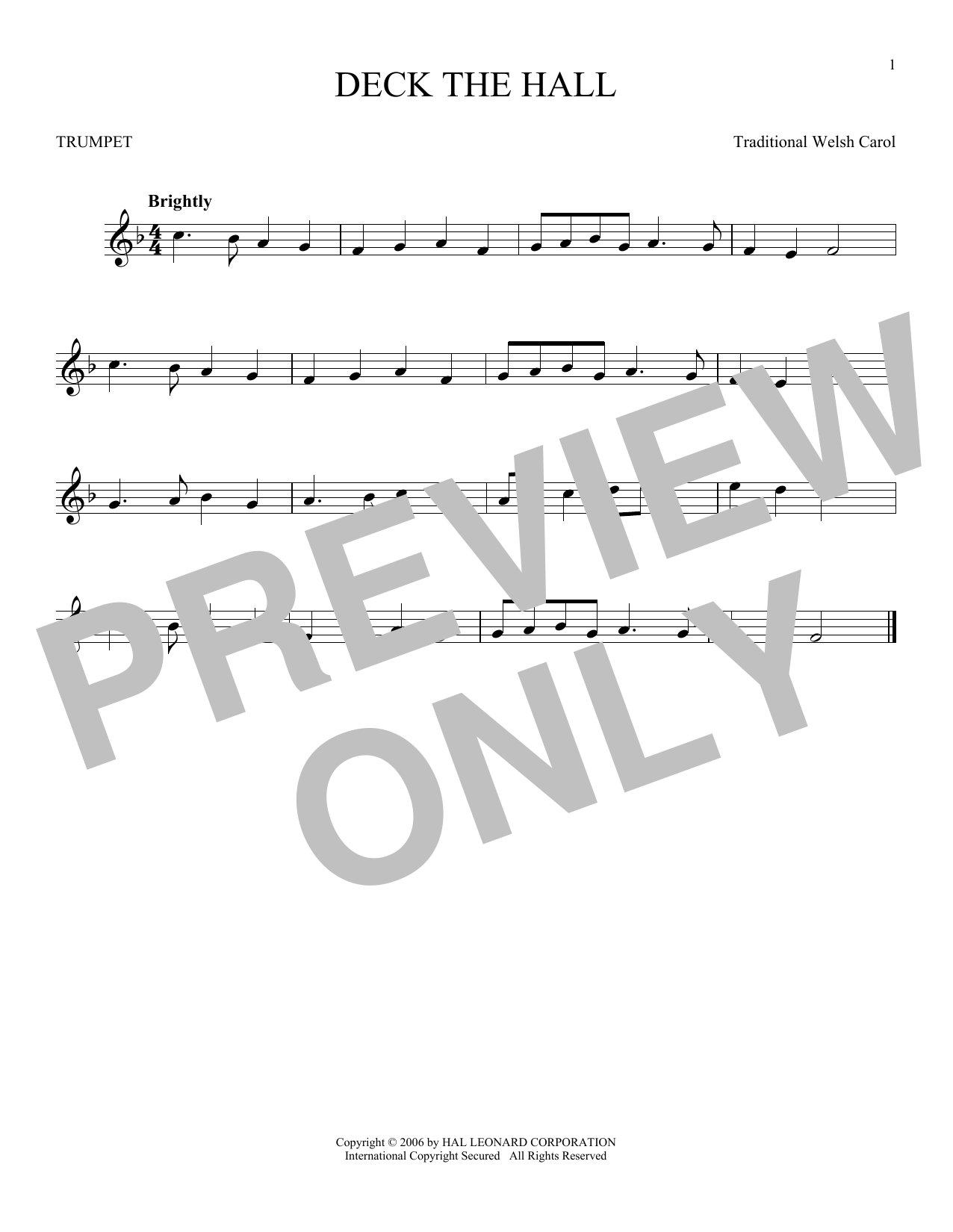 Produktgalerie: Seite 1 von 1 Deck The Hall, Traditional Welsh Carol, Trompete