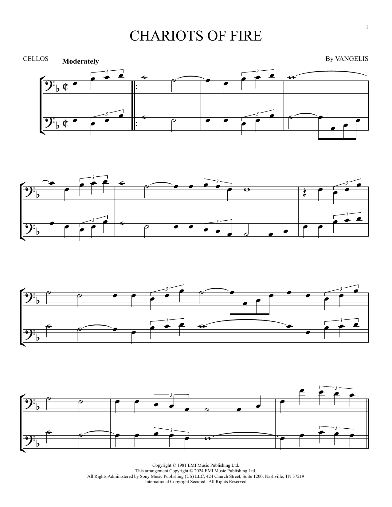 Produktgalerie: Seite 1 von 1 Chariots Of Fire, Vangelis, Violoncello