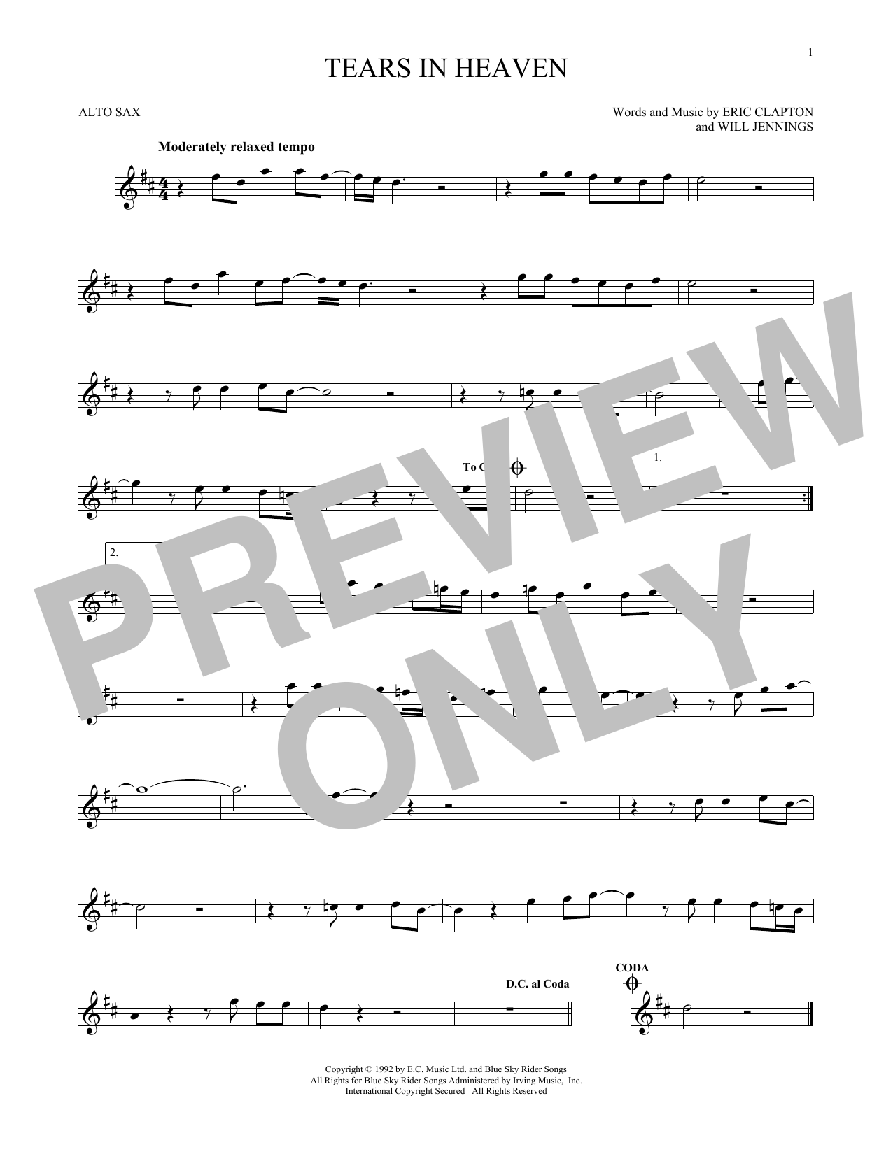 Product gallery: Page 1 of 1 Tears In Heaven, Eric Clapton