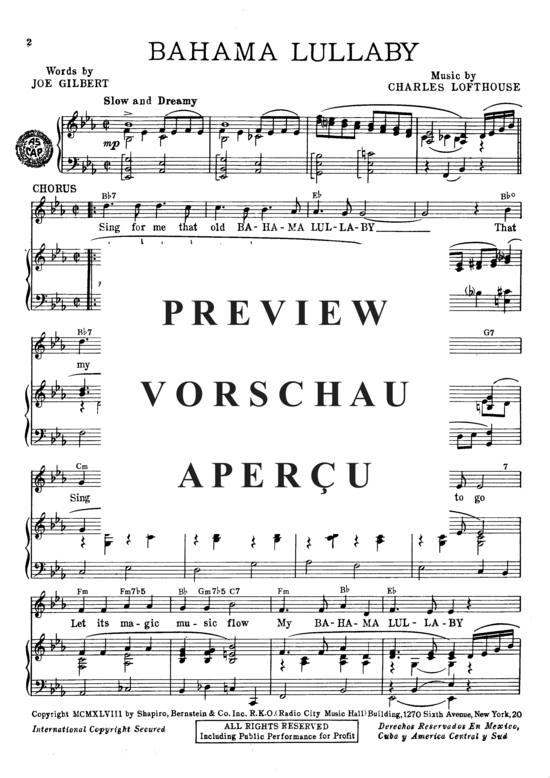 Produktgalerie: Seite 3 von 8 Bahama Lullaby , Lofthouse, Charlie  , Klavier und Gesang