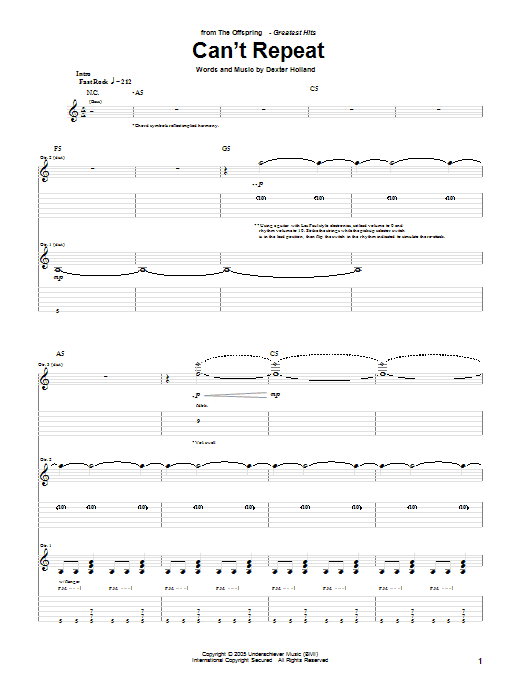 Produktgalerie: Seite 1 von 1 Can't Repeat, The Offspring, Gitarre