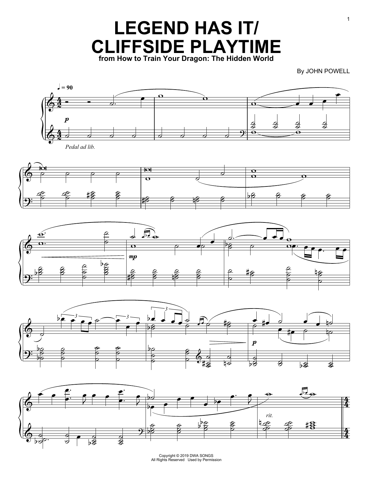 Produktbild zu: Legend Has It/Cliffside Playtime (from How to Train Your Dragon: The Hidden World)