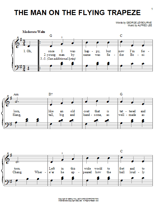 Product picture to:  The Man On The Flying Trapeze - George Leybourne