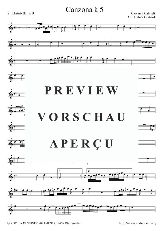 gallery: Canzona à 5, , (Clarinet Quintet)