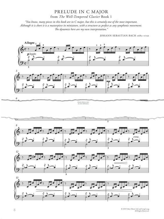 Produktgalerie: Seite 1 von 1 Prelude in C major (BWV 846 from 'Das wohltemperierte Klavier 1'), Johann Sebastian Bach, Klavier