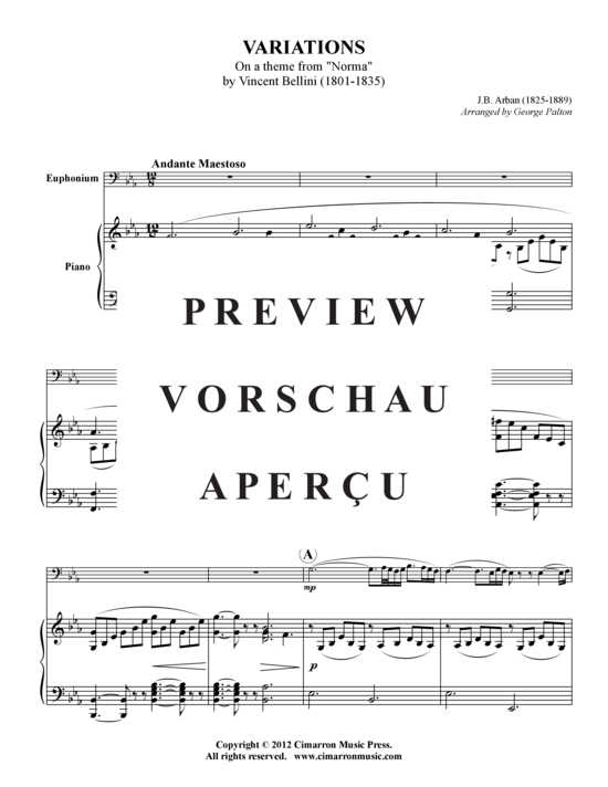 Product gallery: Page 2 of 19 Variationen auf ein Thema von Norma (V.Bellini) , ,  (piano + baritone/trombone)