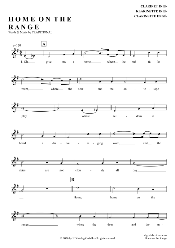 Product picture to: Home On The RangeAmerican Folk Song