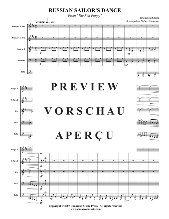 Produktgalerie: Seite 2 von 18 Russian Sailor Dance , , (Blechbläserquintett)