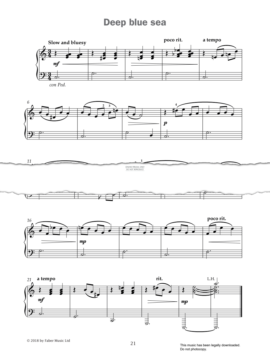 Produktgalerie: Seite 1 von 1 Deep Blue Sea (from 'Improve Your Sight-Reading! A Piece a Week Piano Grade 4'), Paul Harris, Klavier