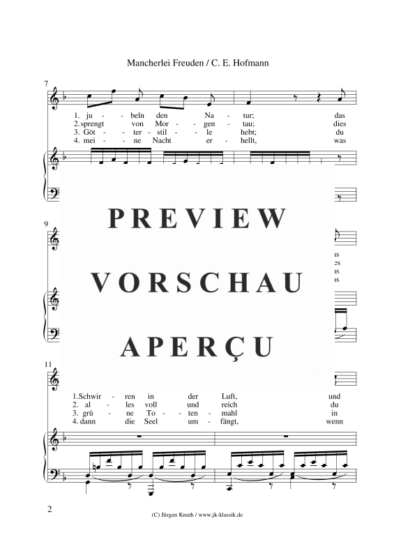 gallery: Mancherlei Freuden (Ein Rundgesang mit willkührlichem Chor), , (Gemischter Chor)
