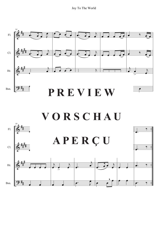 Produktgalerie: Seite 3 von 3 Joy To The World , , (Flöte, Klarinette, Horn in F, Fagott)