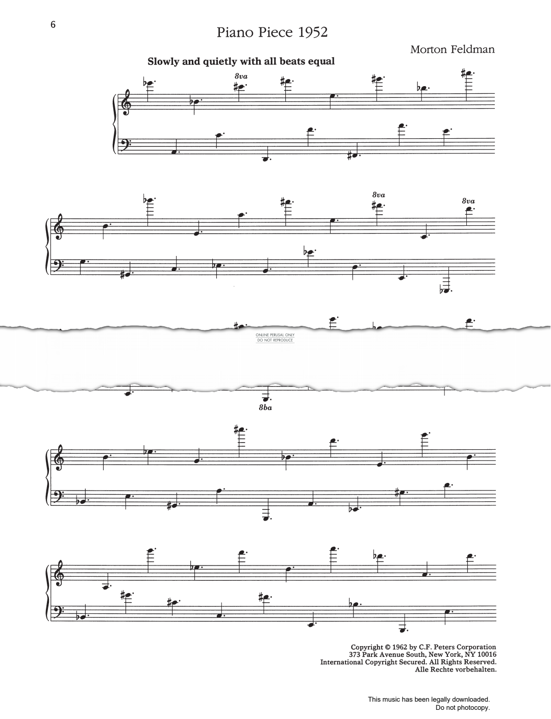 Produktbild zu: Piano Piece 1952