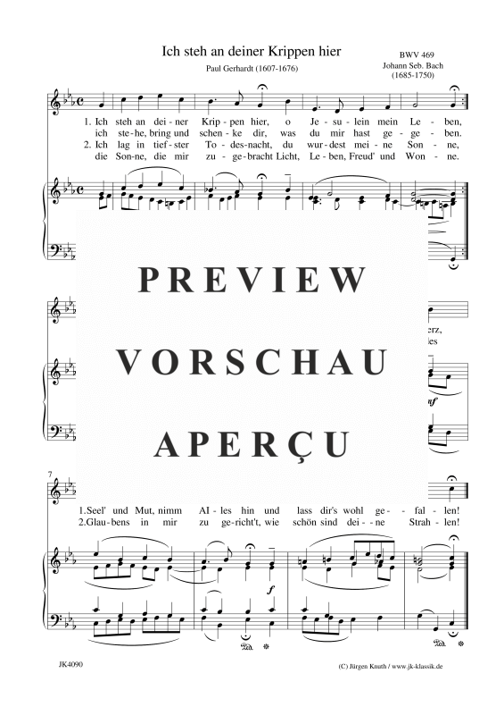 gallery: Ich steh an deiner Krippen hier BWV 469, , Gesang und Klavier