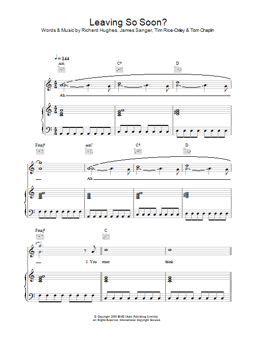 Produktgalerie: Seite 1 von 1 Leaving So Soon?, Keane, Gesang, Gitarre, Klavier