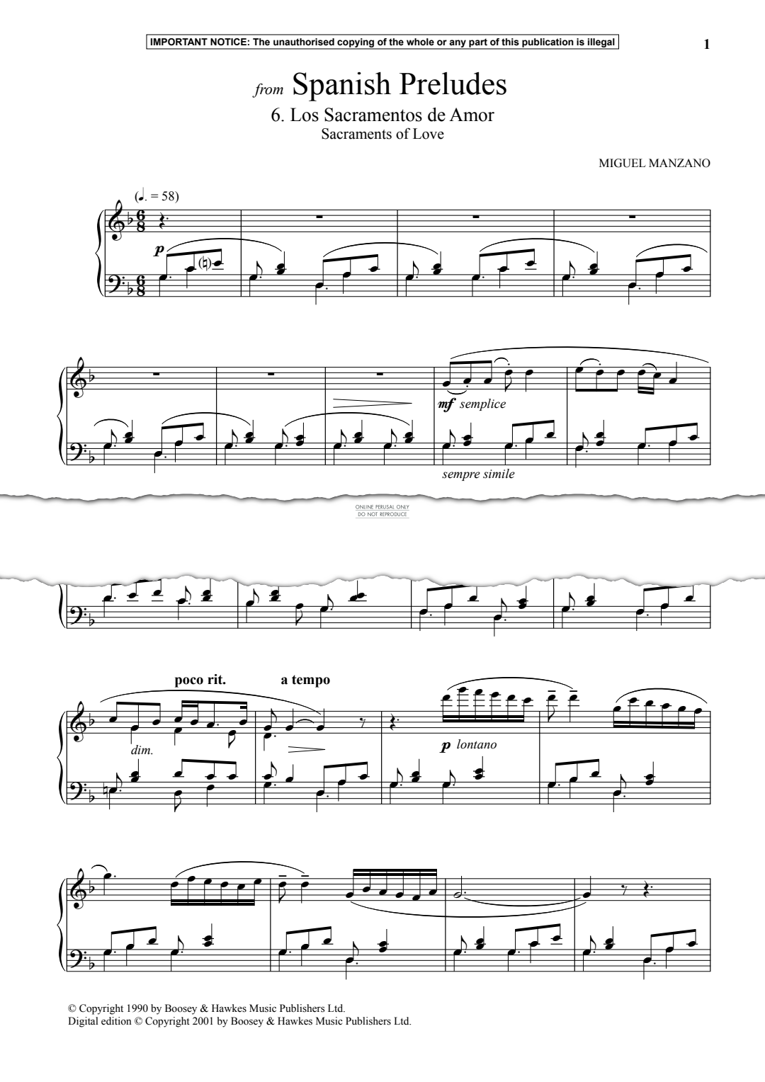 Produktgalerie: Seite 1 von 1 Los Sacramentos de Amor (Sacraments of Love) from Spanish Preludes, Miguel Manzano, Klavier