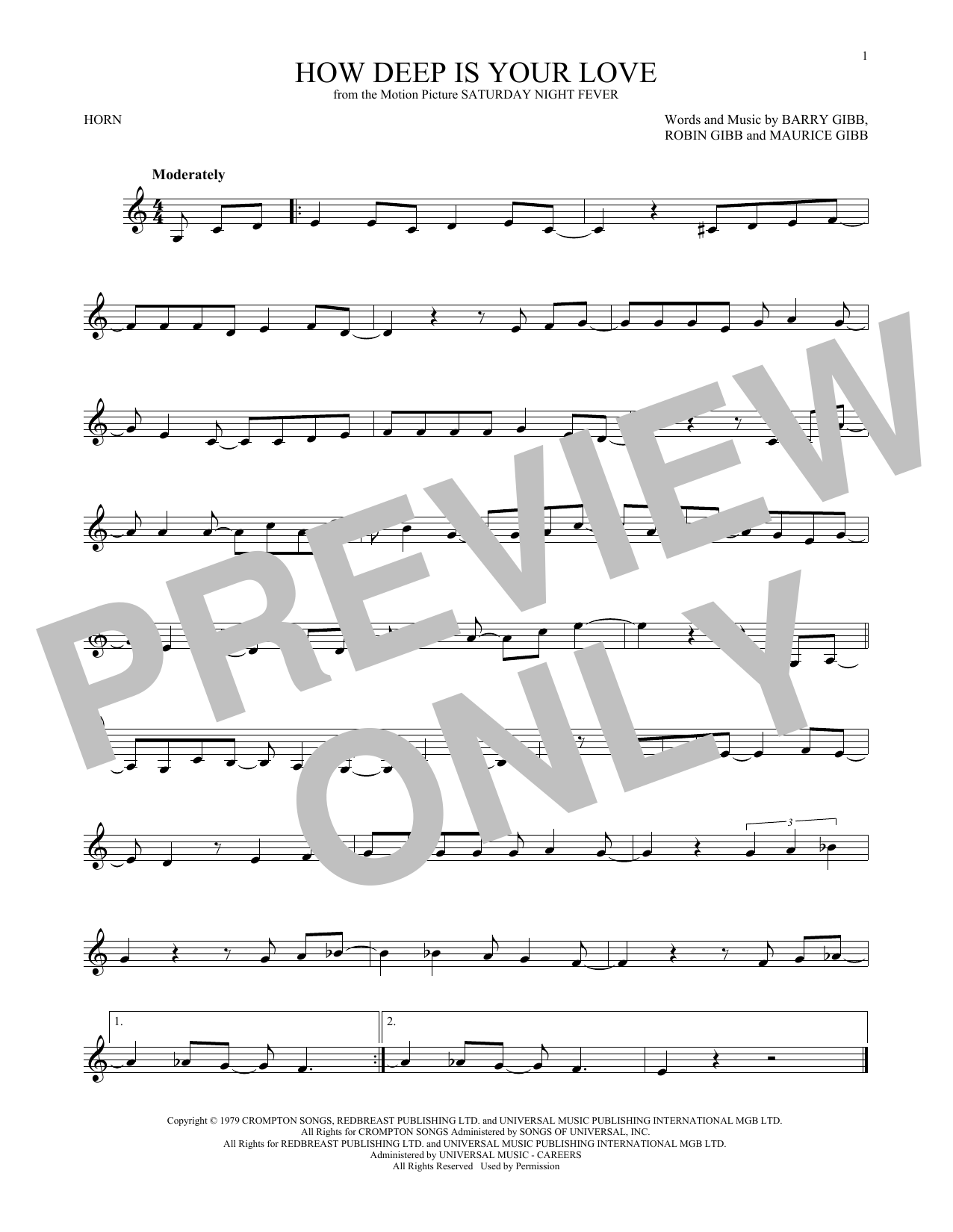 Produktgalerie: Seite 1 von 1 How Deep Is Your Love, The Bee Gees, Horn