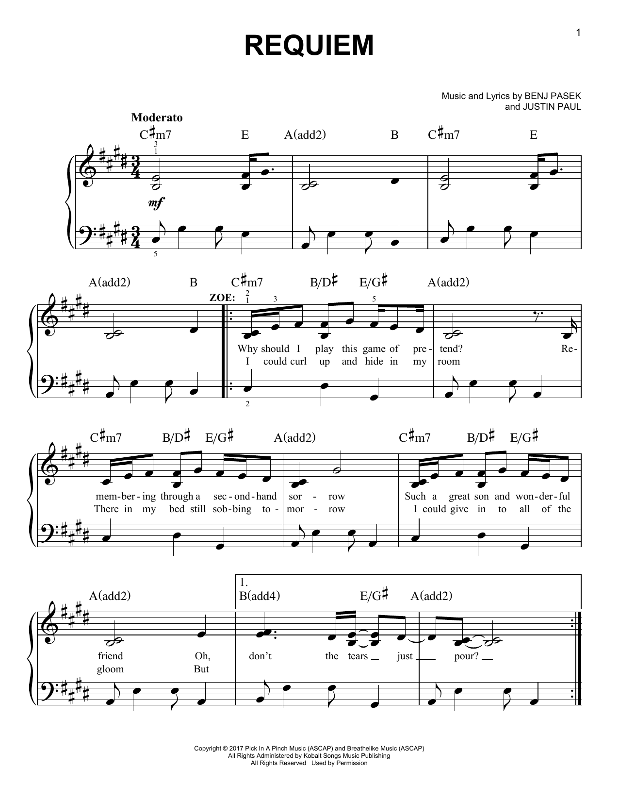 Produktbild zu: Requiem (from Dear Evan Hansen)