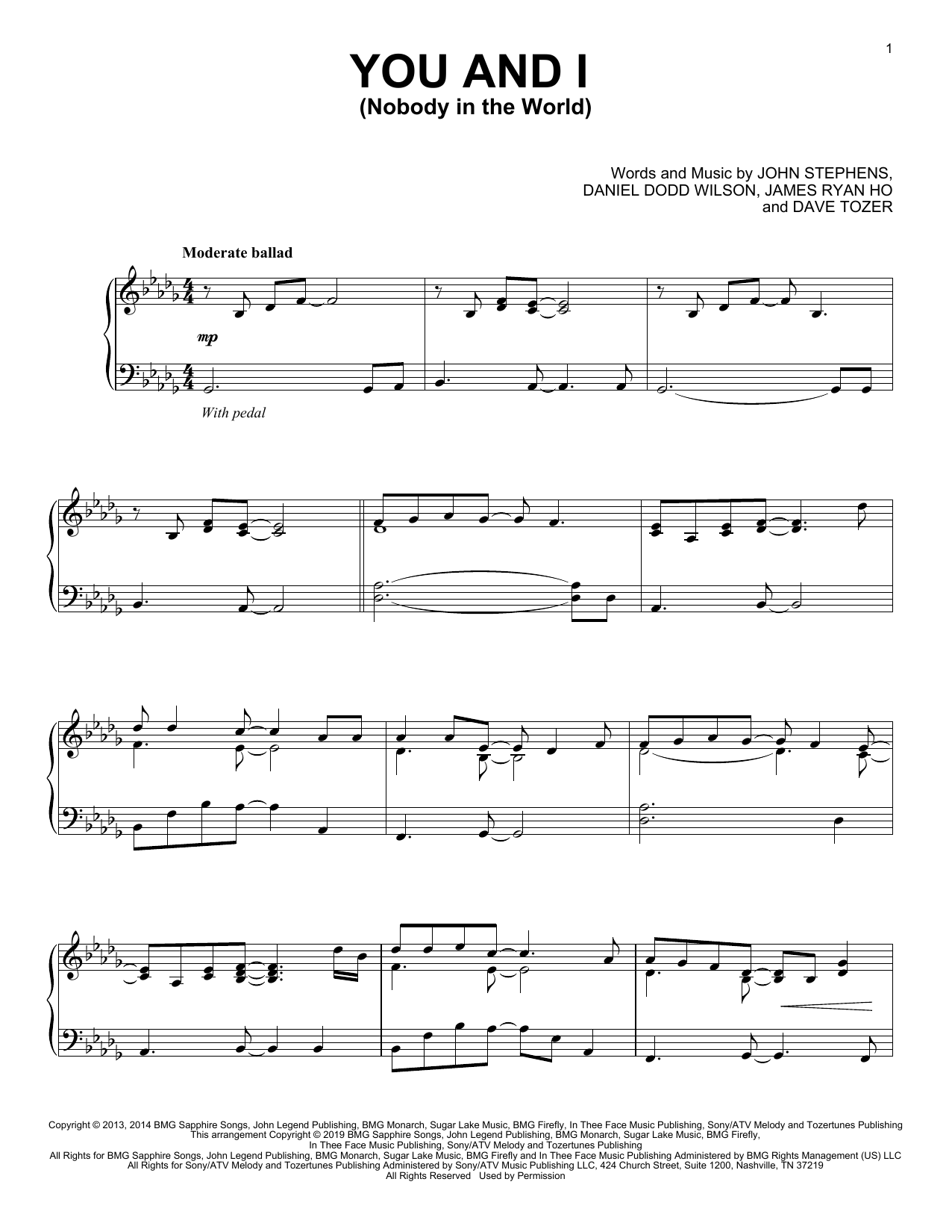 Produktbild zu: You And I (Nobody In The World)