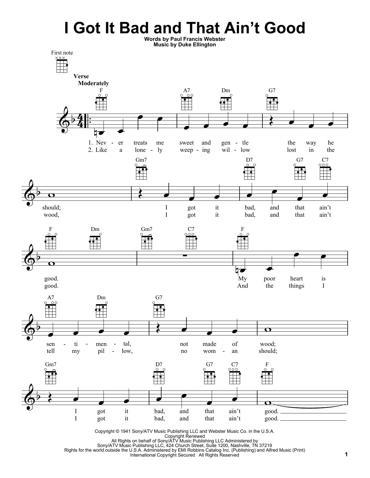 Product gallery: Page 1 of 1 I Got It Bad And That Ain't Good, Duke Ellington