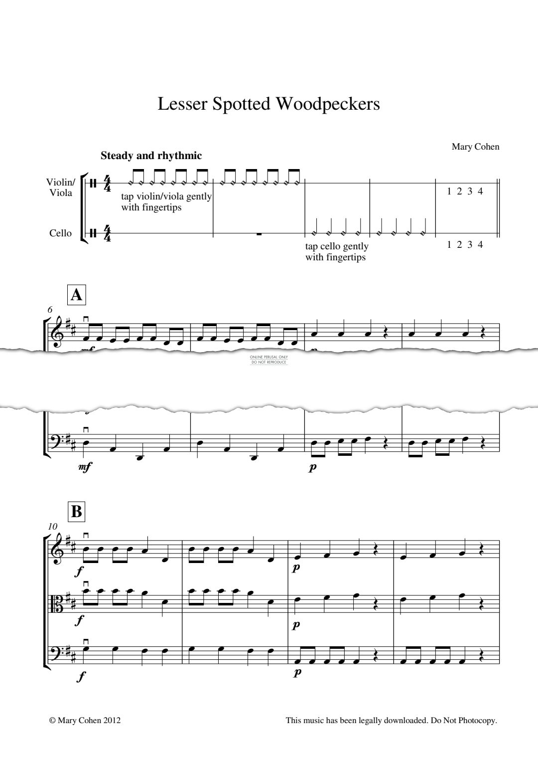 Produktgalerie: Seite 1 von 1 Lesser Spotted Woodpeckers, Mary Cohen, Viola, Violine, Violoncello