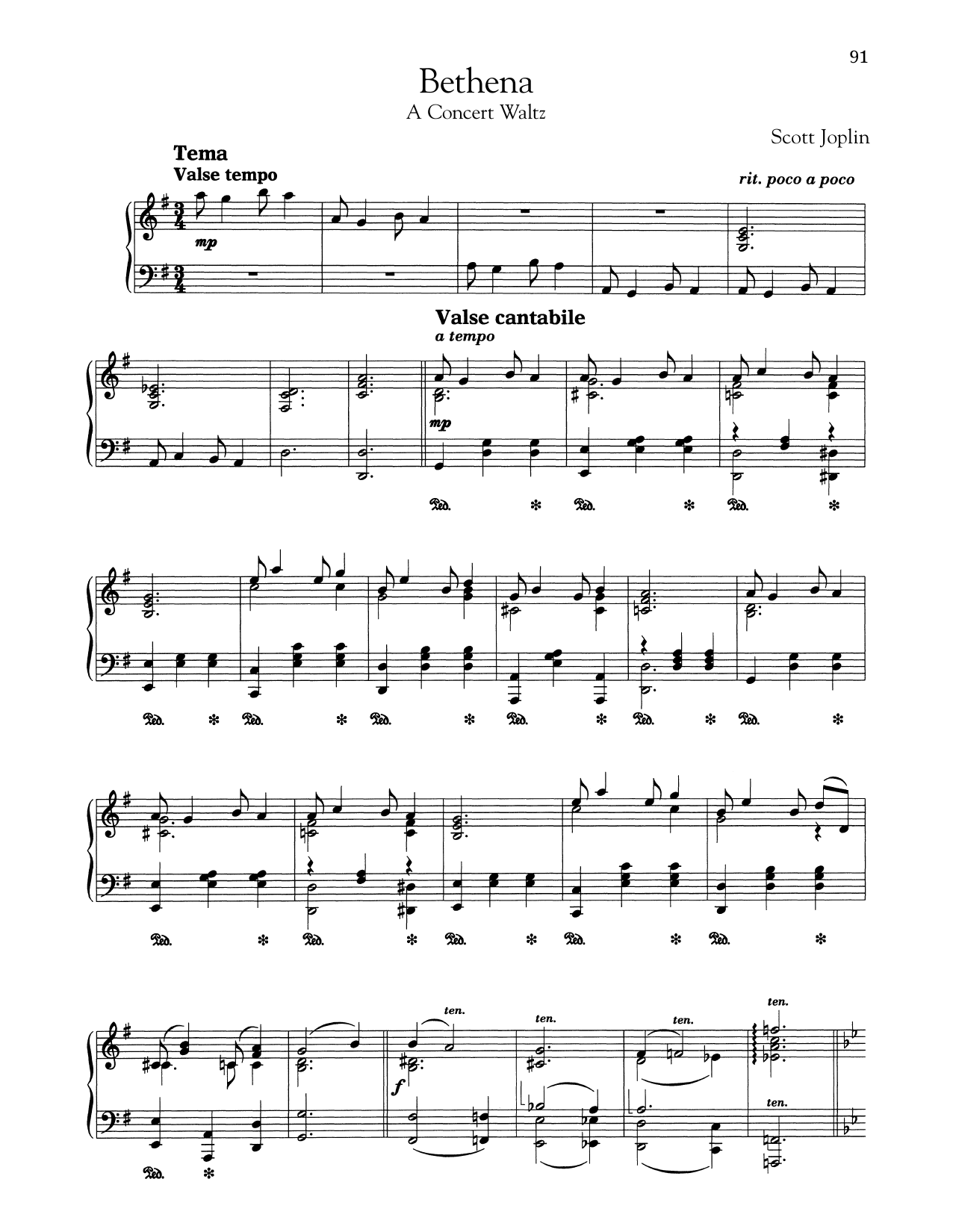 Product picture to: Bethena (Ragtime Waltz)