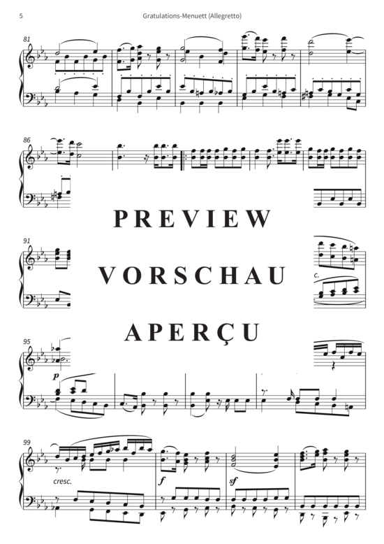 gallery: Gratulations-Menuett (Allegretto) , ,  (Klavier Solo)