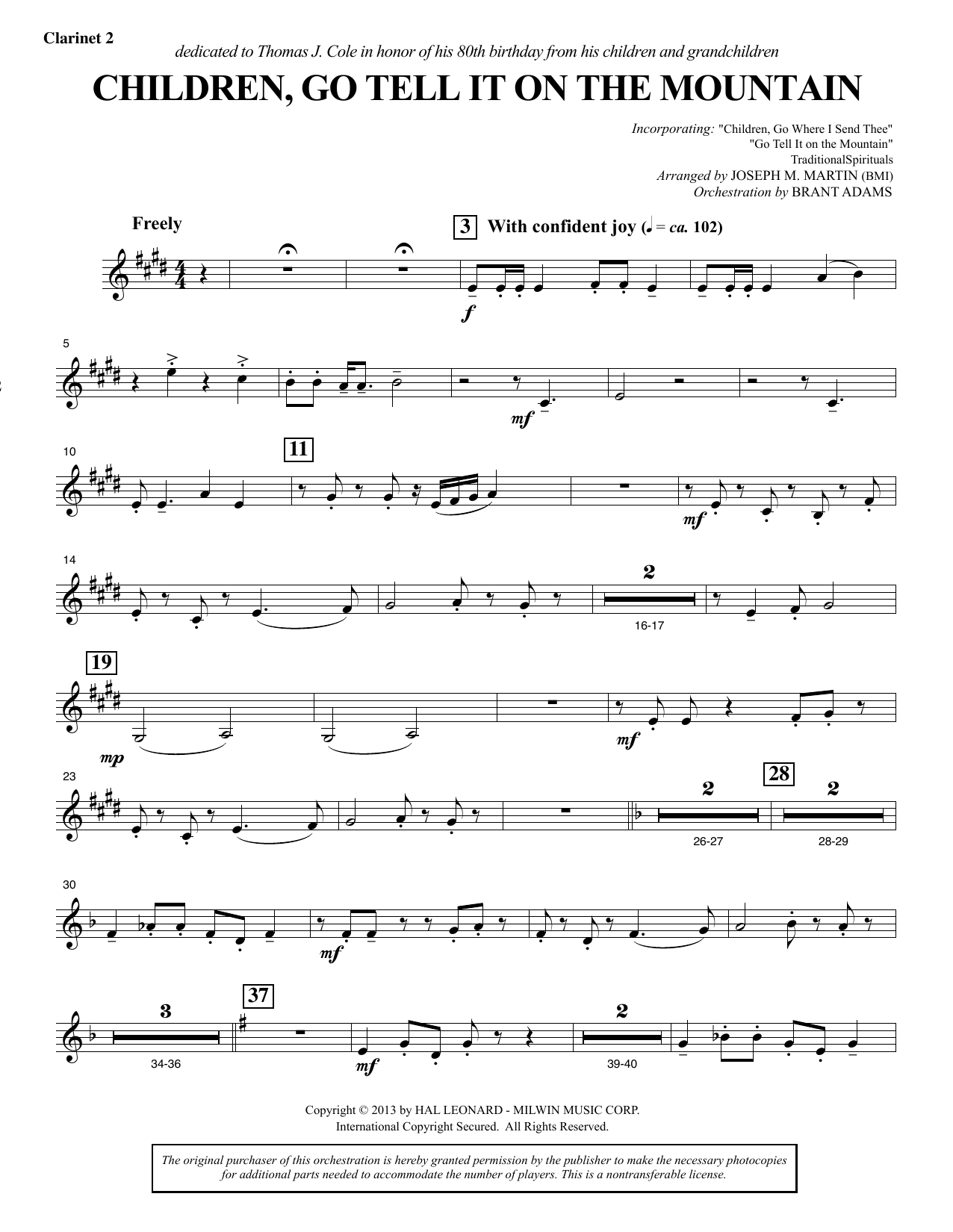 Produktbild zu: Children, Go Tell It on the Mountain - Bb Clarinet 2