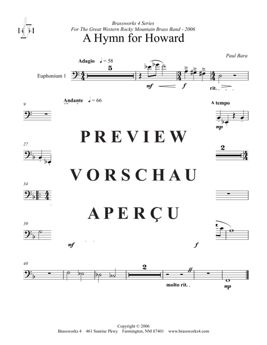 Product gallery: Page 14 of 21 A Hymn for Howard , , (Brass Ensemble)