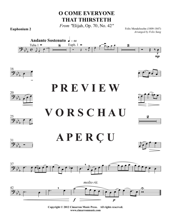 Product gallery: Page 6 of 9 O Come Everyone That Thirsteth , , (2x Baritone, 2x Tuba)