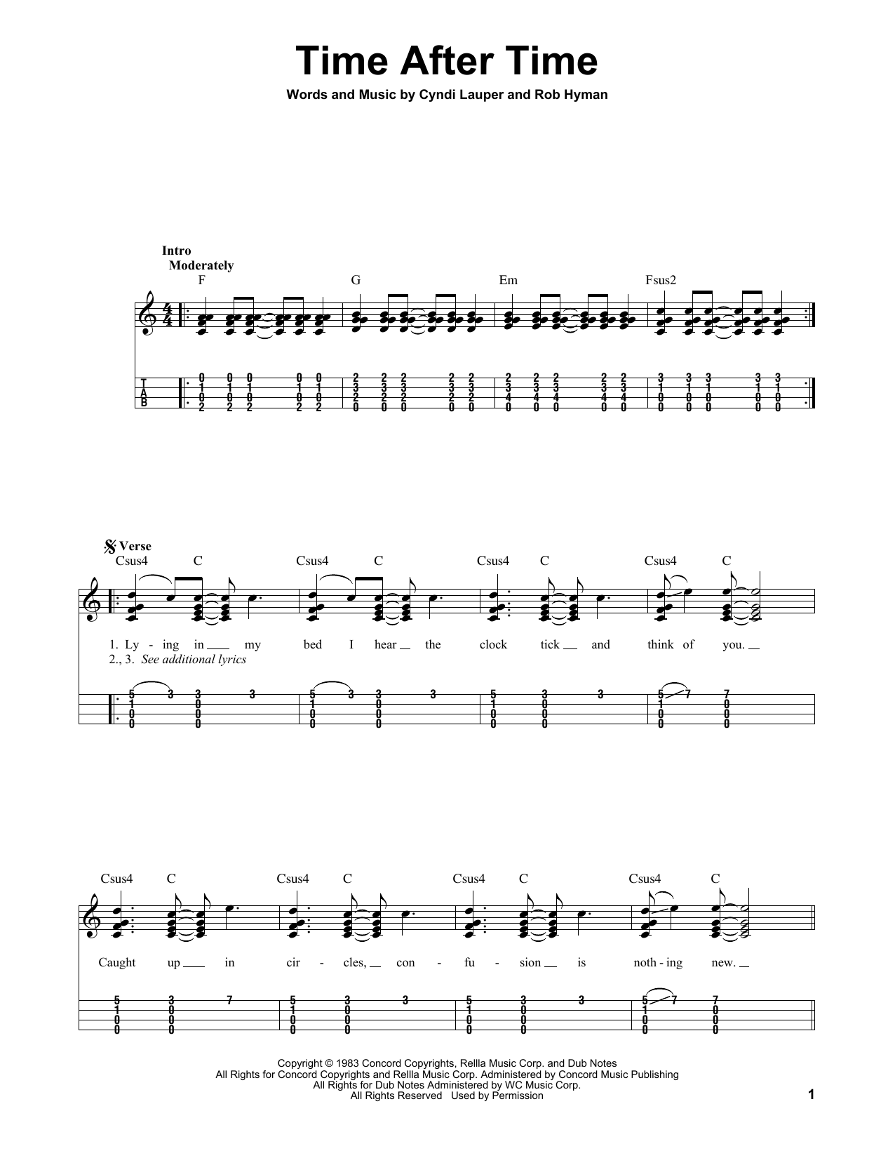 Product gallery: Page 1 of 1 Time After Time, Cyndi Lauper