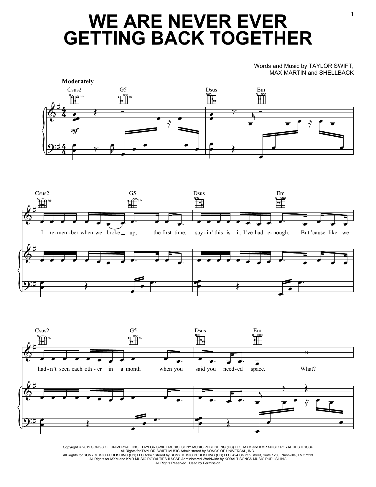 Produktbild zu: We Are Never Ever Getting Back Together