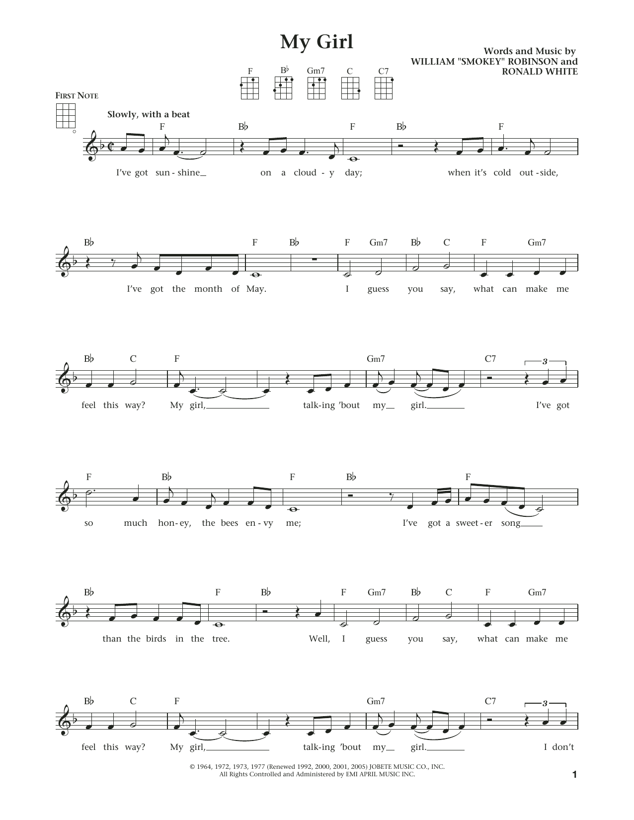 Product gallery: Page 1 of 1 My Girl (from The Daily Ukulele) (arr. Liz and Jim Beloff), The Temptations