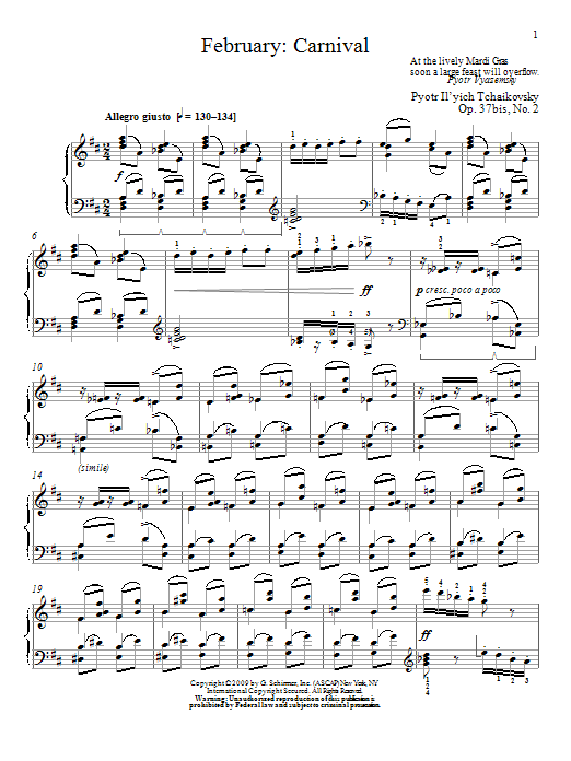 Product gallery: Page 1 of 1 February: Carnival, Pyotr Il'yich Tchaikovsky