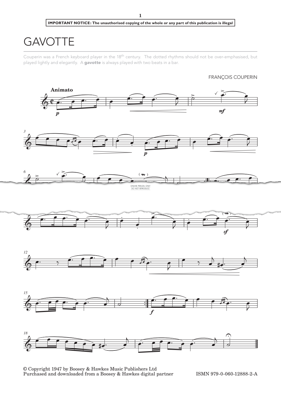 Produktgalerie: Seite 1 von 1 Gavotte, Francois Couperin, Klavier, Trompete