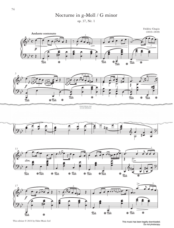 Produktgalerie: Seite 1 von 1 Nocturne in G minor, Op. 37, No. 1, Frederic Chopin, Klavier