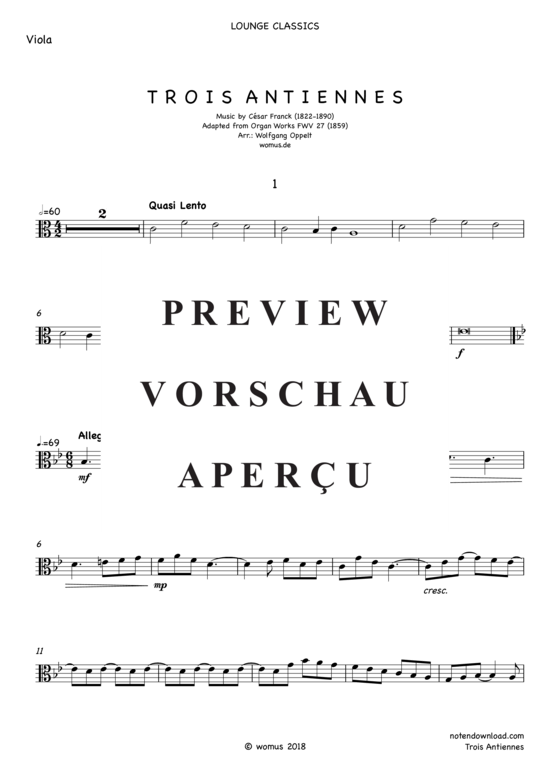 Produktgalerie: Seite 11 von 16 Trois Antiennes , , (Streicher Quartett)