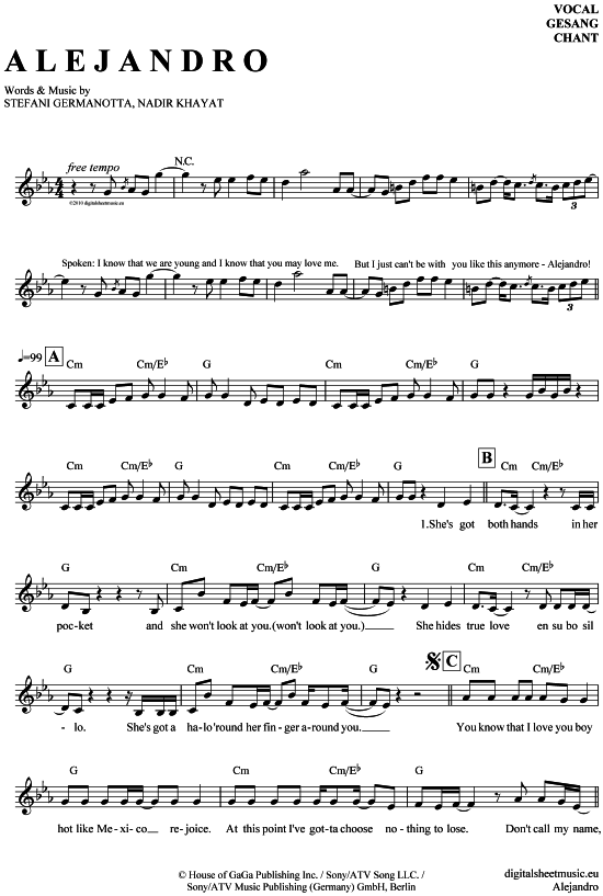 Product gallery: Page 1 of 4 Alejandro , Lady GaGa, (vocals)