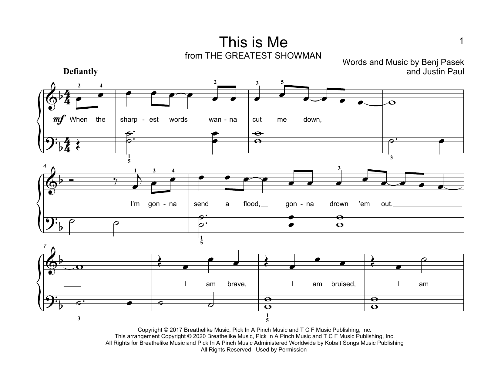 Produktbild zu: This Is Me (from The Greatest Showman) (arr. Christopher Hussey)