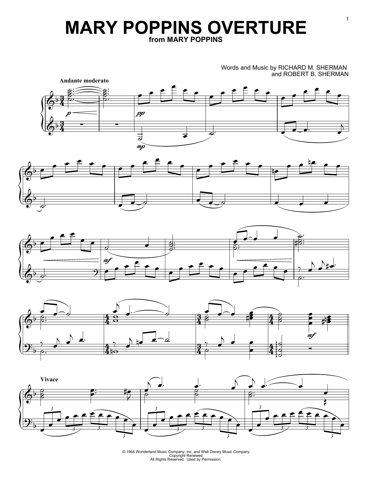 Product gallery: Page 1 of 1 Overture (from Mary Poppins) [Classical version], Sherman Brothers