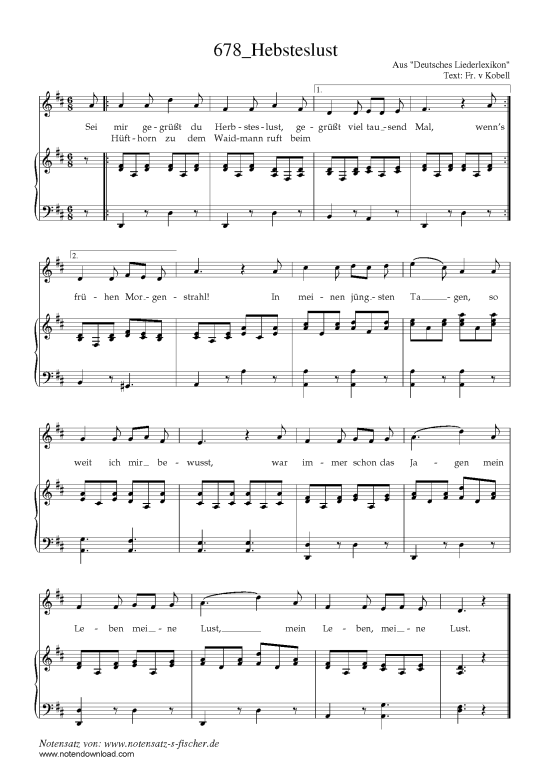 Product picture to: Hebsteslust Aus "Deutsches Liederlexikon" A. Härtel (1865)