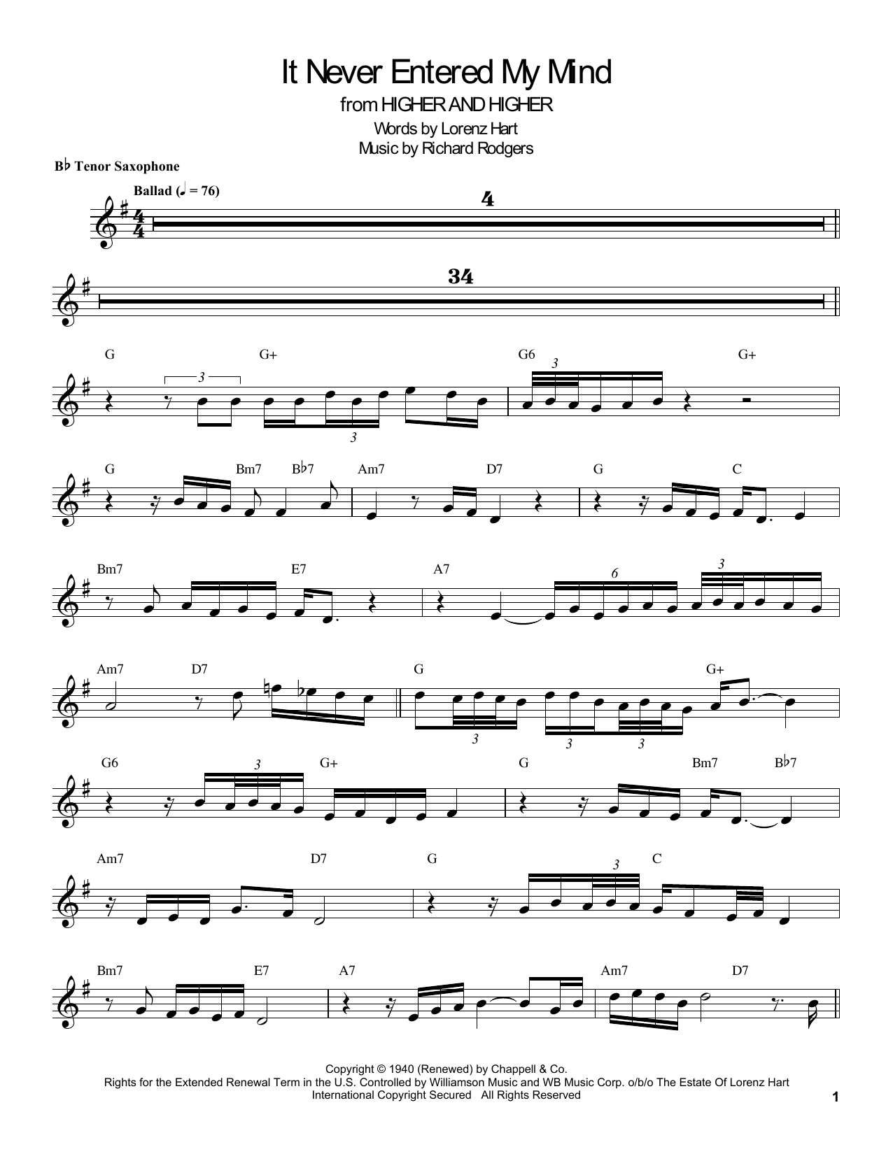 Product gallery: Page 1 of 1 It Never Entered My Mind, Coleman Hawkins