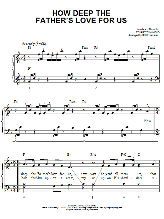Produktgalerie: Seite 1 von 1 How Deep The Father's Love For Us (arr. Phillip Keveren), Stuart Townend, Klavier