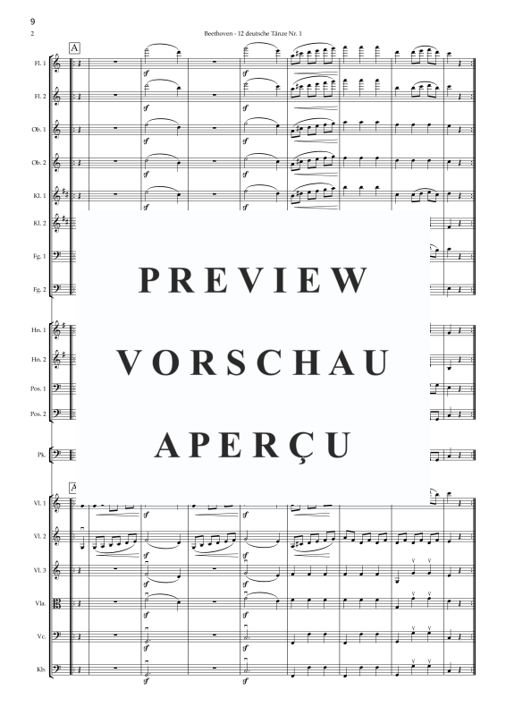 Produktgalerie: Seite 11 von 11 12 Deutsche Tänze - Fassung für Jugendkammerorchester, , Jugendkammerorchester